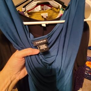 Torrid Teal Drape Neck Mini Dress .but Can Also Be Wore As A Shirt